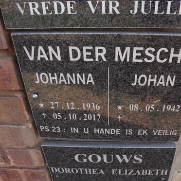 MESCHT Johan, van der 1942- & Johanna 1936-2017