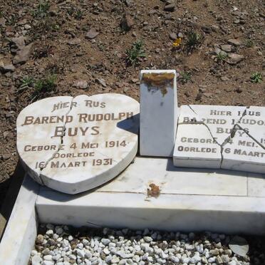 BUYS Barend Rudolph 1914-1931