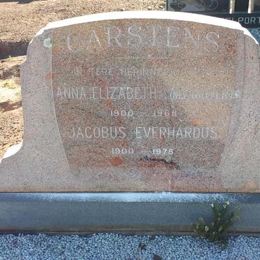 CARSTENS Jacobus Everhardus 1900-1978 &amp; Anna Elizabeth ORFFER 1900-1968