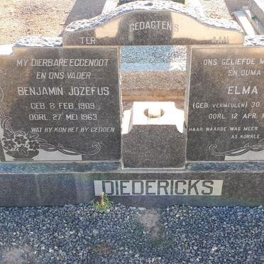 DIEDERICKS Benjamin Jozefus 1909-1963 &amp; Elma VERMEULEN 1910-1992