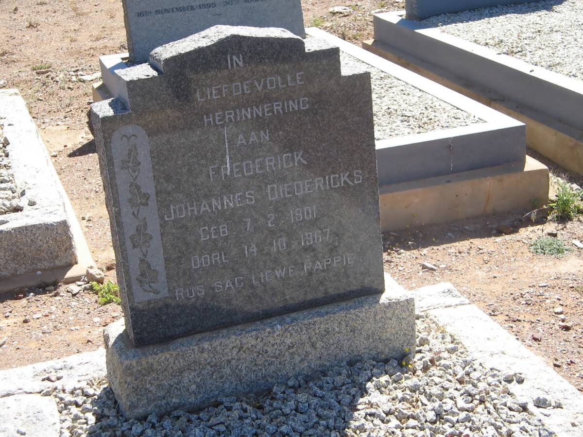 DIEDERICKS Frederick Johannes 1901-1967