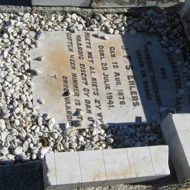 EHLERS J.F.S. 1876-1941 &amp; Anna L.C. nee SCHOONRAAD 1874-1947