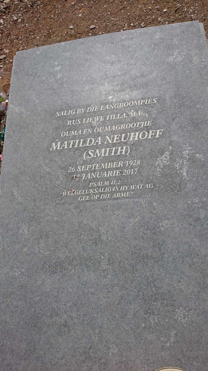 NEUHOFF Matilda nee SMITH 1928-2017