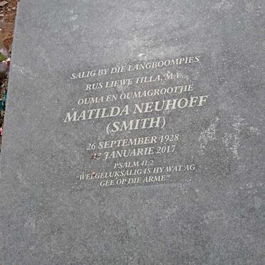 NEUHOFF Matilda nee SMITH 1928-2017