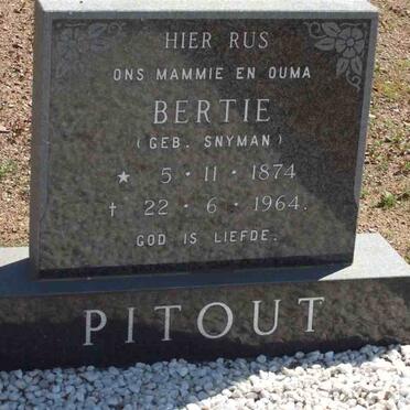 PITOUT Bertie nee SNYMAN 1874-1964