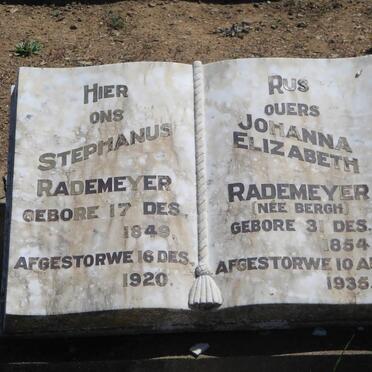 RADEMEYER Stephanus 1849-1920 &amp; Johanna Elizabeth BERGH 1854-1935