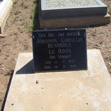 ROUX Johanna Cornelia Hendrika, Le nee VERWEY 1877-1932