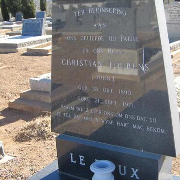 ROUX Christian Lourens, le 1890-1971