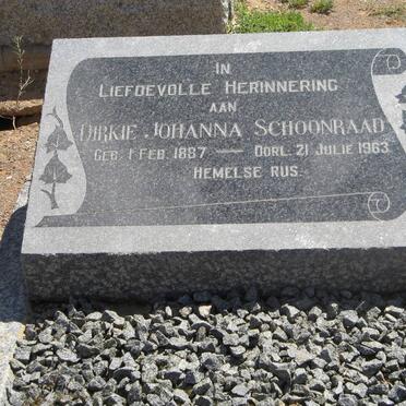 SCHOONRAAD Dirkie Johanna 1887-1963