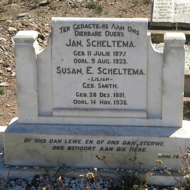 SCHELTEMA Jan. 1877-1923 &amp; Susan E. SMITH 1881-1936