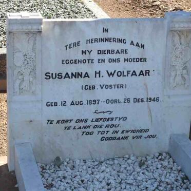 WOLFAARDT Susanna H. nee VORSTER 1897-1946
