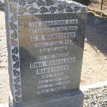 WAMSTEKER C.H. -1943 &amp; Dina Magdalena BERGH 1880-1953
