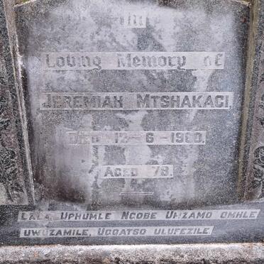 MTSHAKACI Jeremiah -1960