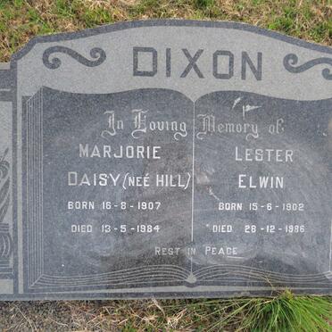 DIXON Lester Elwin 1902-1986 &amp; Marjorie Daisy HILL 1907-1984
