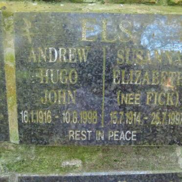ELS Andrew Hugo John 1916-1998 &amp; Susanna Elizabeth FICK 1914-1997