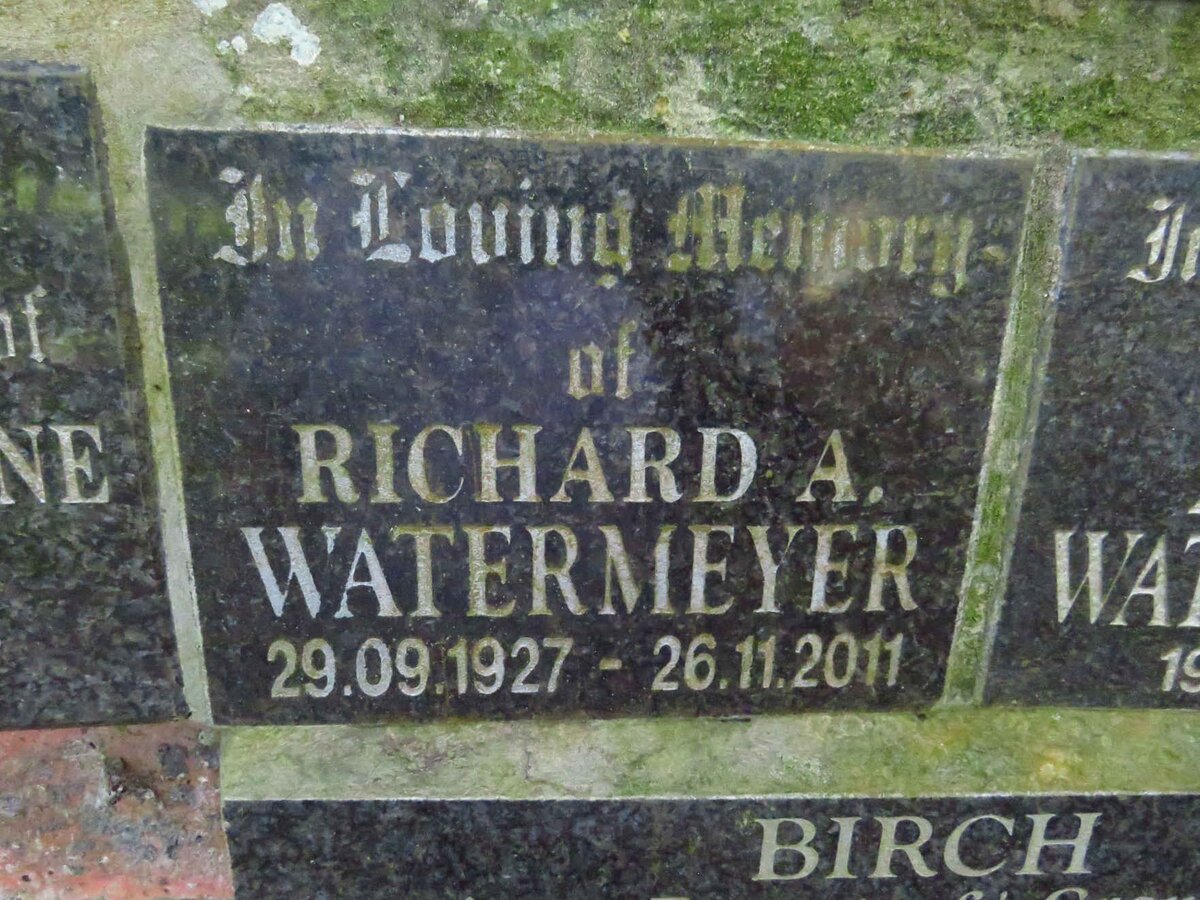WATERMEYER Richard A. 1927-2011