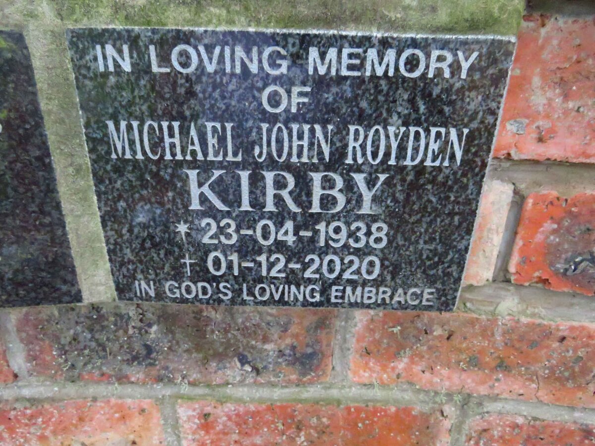 KIRBY Michael John Royden 1938-2020