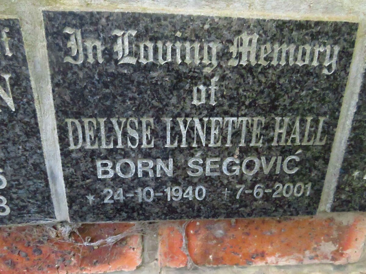 HALL Delyse Lynette nee SEGOVIĆ 1940-2001