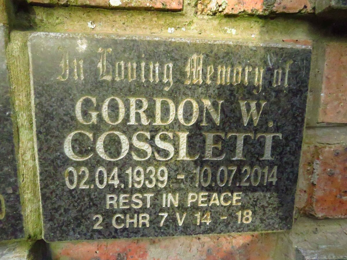 COSSLETT Gordon W. 1939-2014