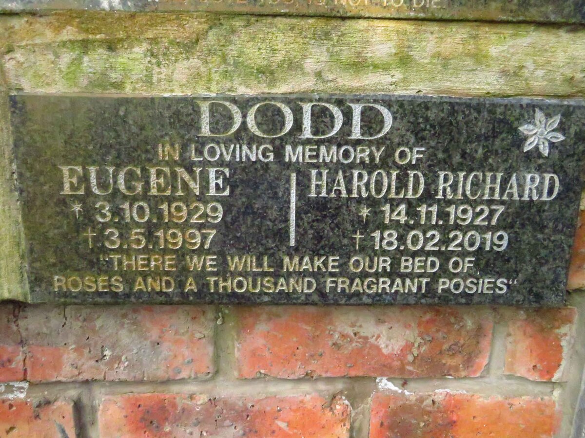 DODD Harold Richard 1927-2019 &amp; Eugene 1929-1997