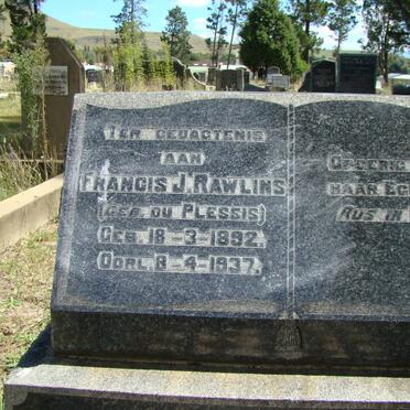 RAWLINS Francis J. nee DU PLESSIS 1892-1937