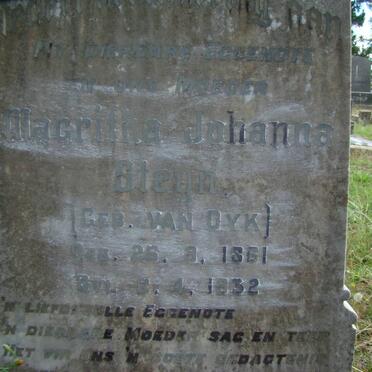 STEYN Magritha Johanna nee VAN DYK 1861-1932