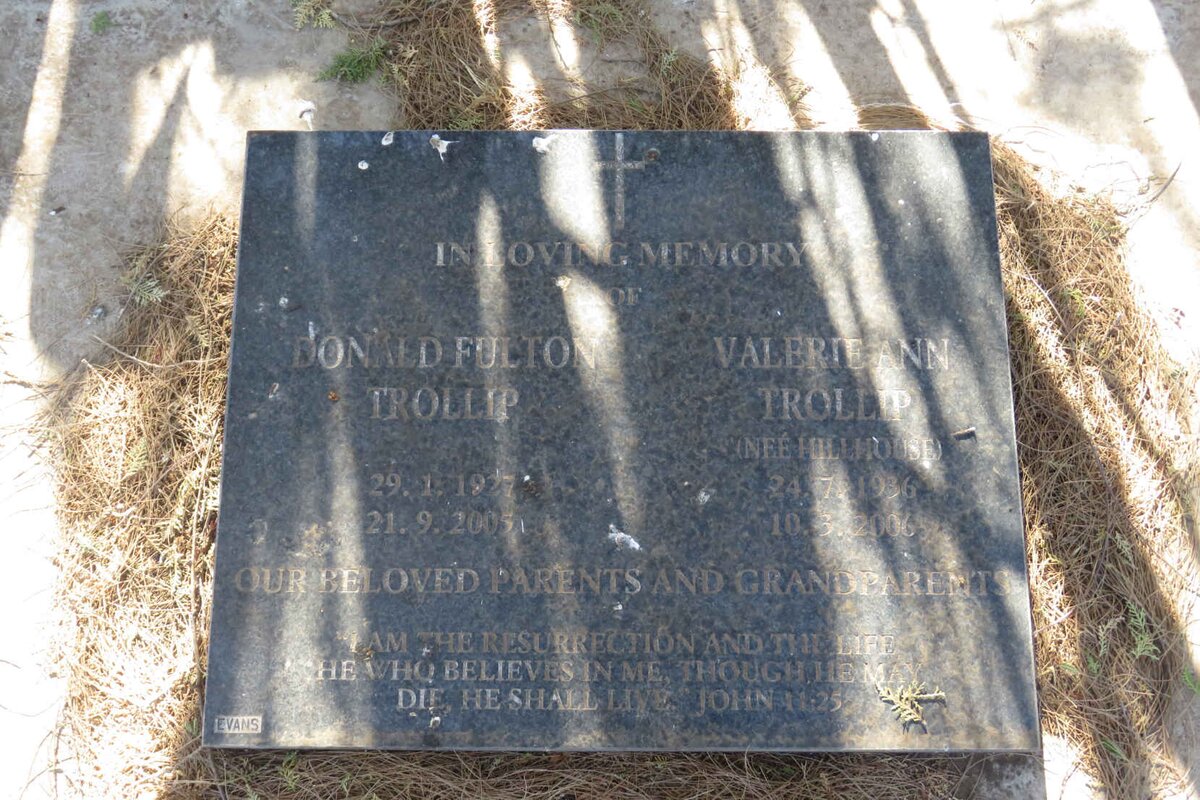 TROLLIP Donald Fulton 1927-2005 &amp; Valerie Ann HILLHOUSE 1936-2006