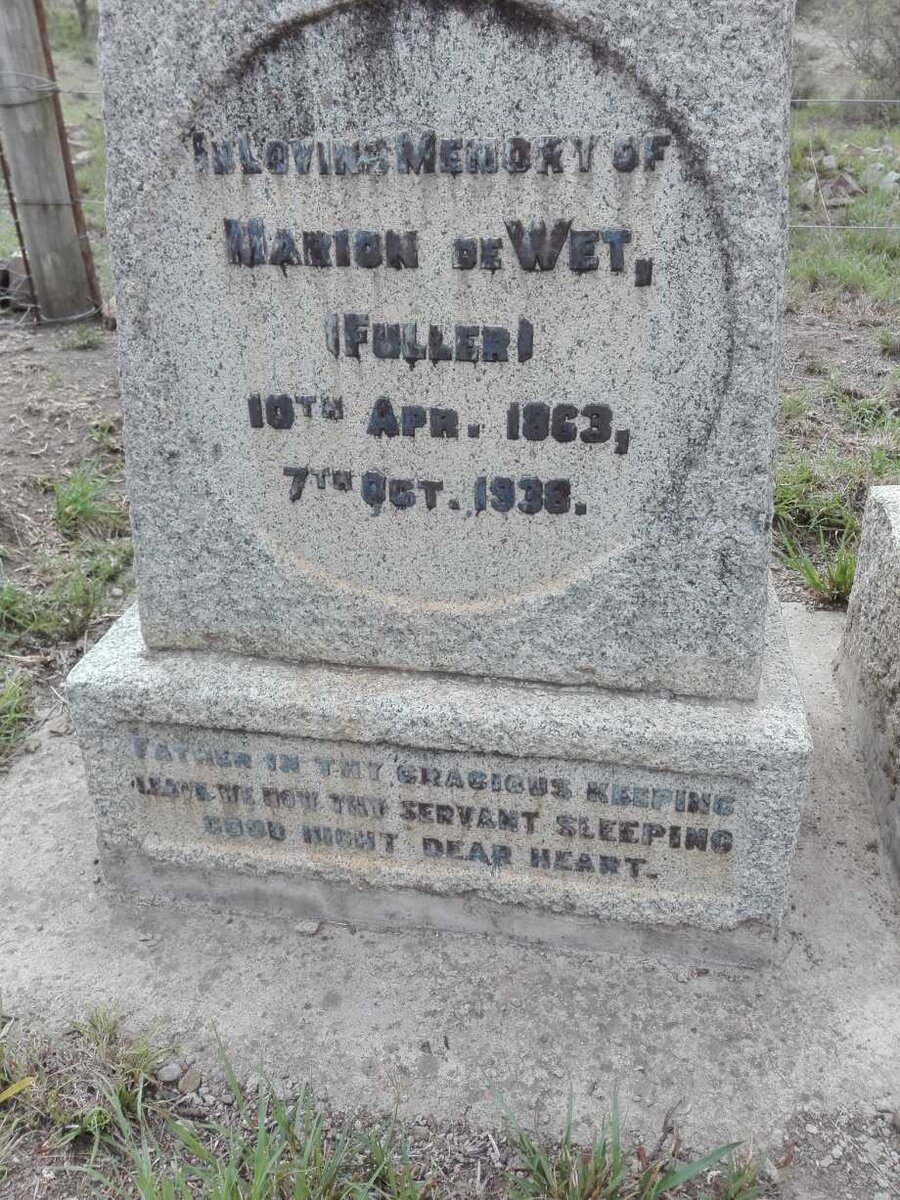 WET Marion, de nee FULLER 1863-1938