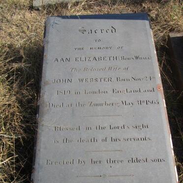WEBSTER Aan Elizabeth nee WHALL 1819-1865