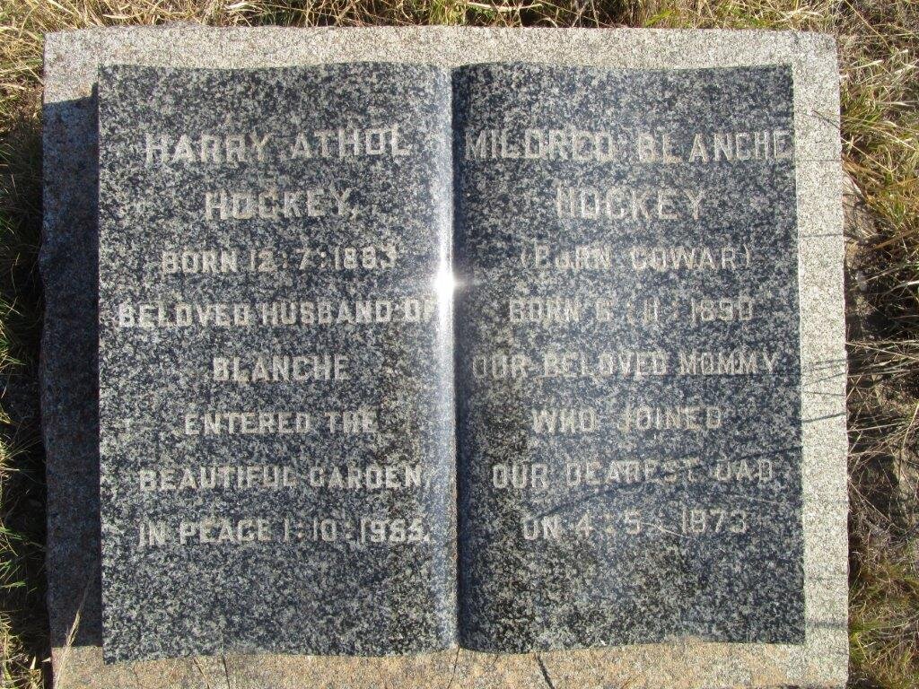 HOCKEY Harry Athol 1883-1955 &amp; Mildred Blanche GOWAR 1890-1973