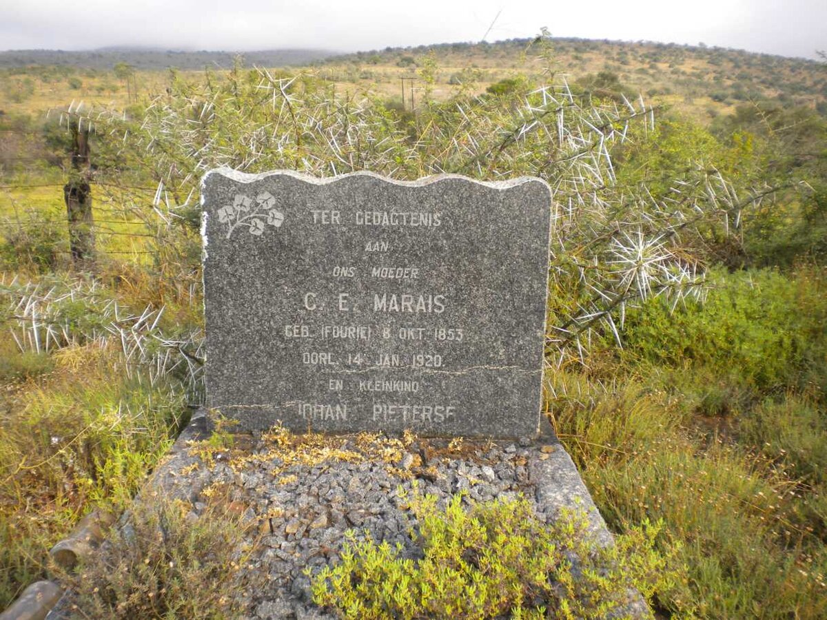 MARAIS C.E. nee FOURIE 1853-1920 :: PIETERSE Johan