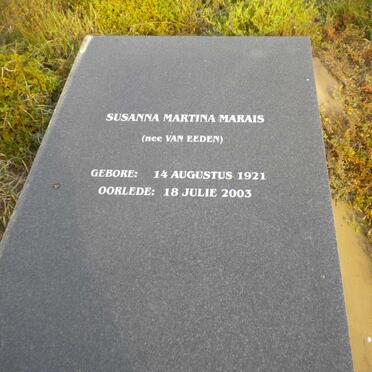 MARAIS Susanna Martina nee VAN EEDEN 1921-2003