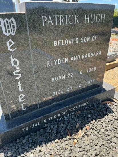 WEBSTER Patrick Hugh 1948-1977