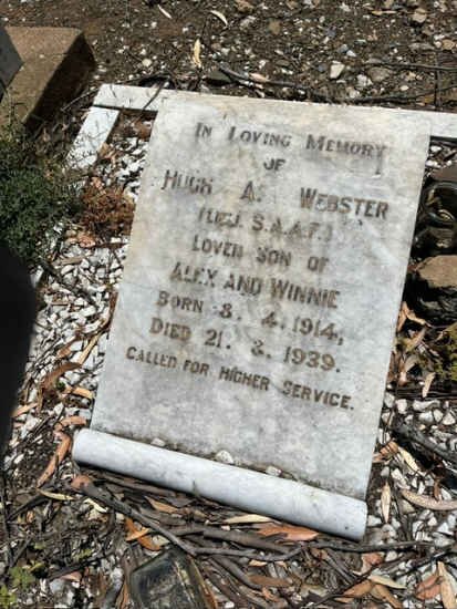 WEBSTER Hugh Alexander 1914-1939
