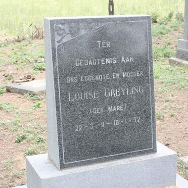 GREYLING Louise nee MARE 1911-1972