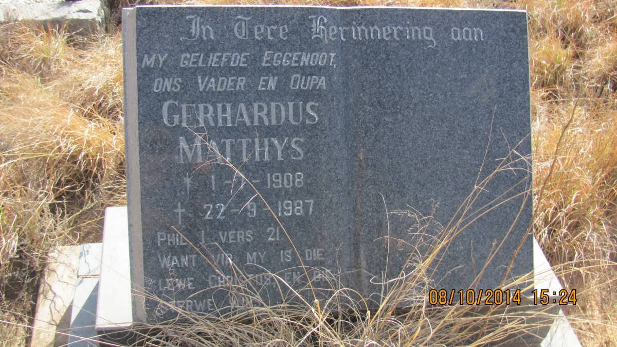 SCHMIDT Gerhardus Matthys 1908-1987