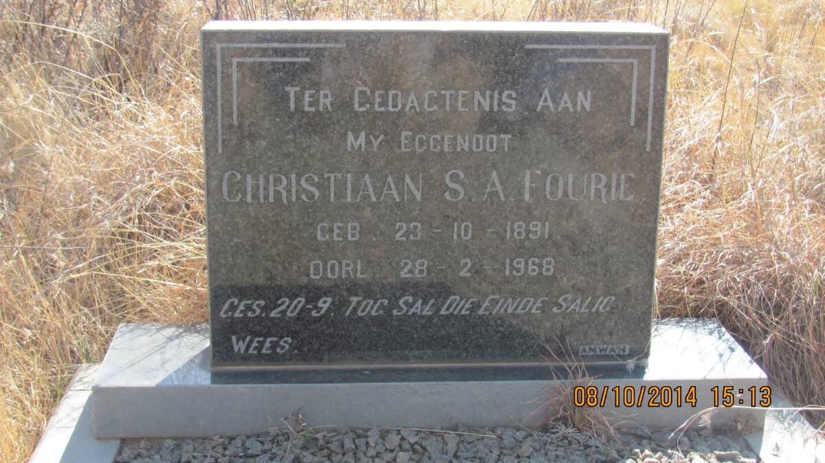 FOURIE Christiaan S.A. 1891-1968