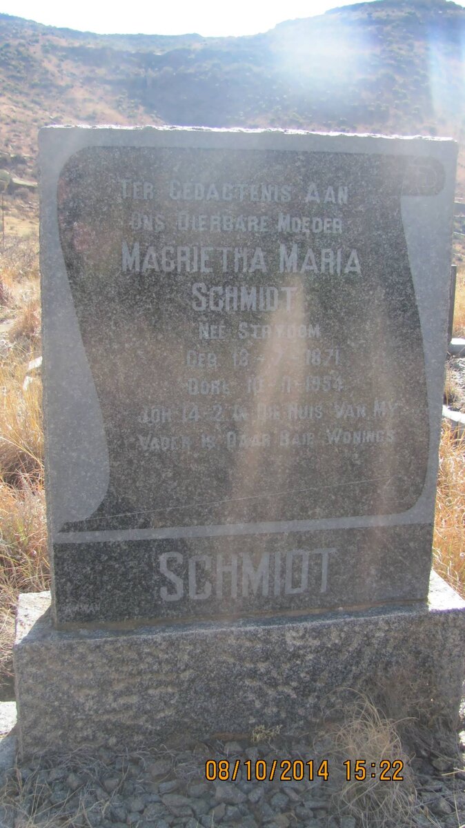SCHMIDT Magrietha Maria nee STRYDOM 1871-1954
