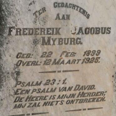 MYBURG Fredereik Jacobus 1899-1925
