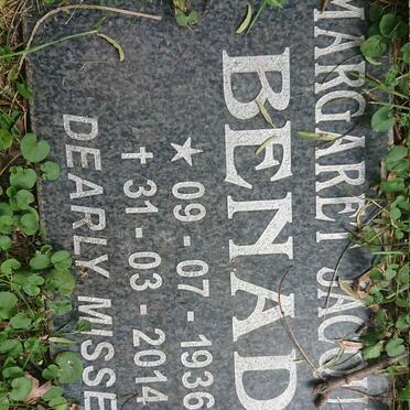 BENADE Margaret Jacqueline 1936-2014
