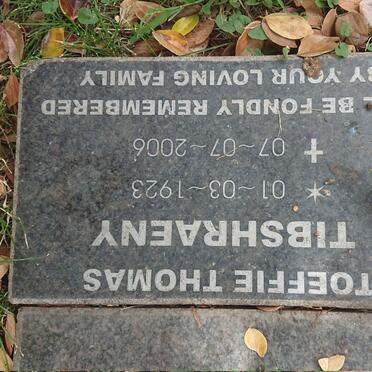 TIBSHRAENY Toeffie Thomas 1923-2006