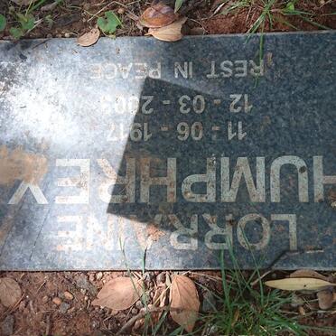 HUMPHREY Lorraine 1917-2009