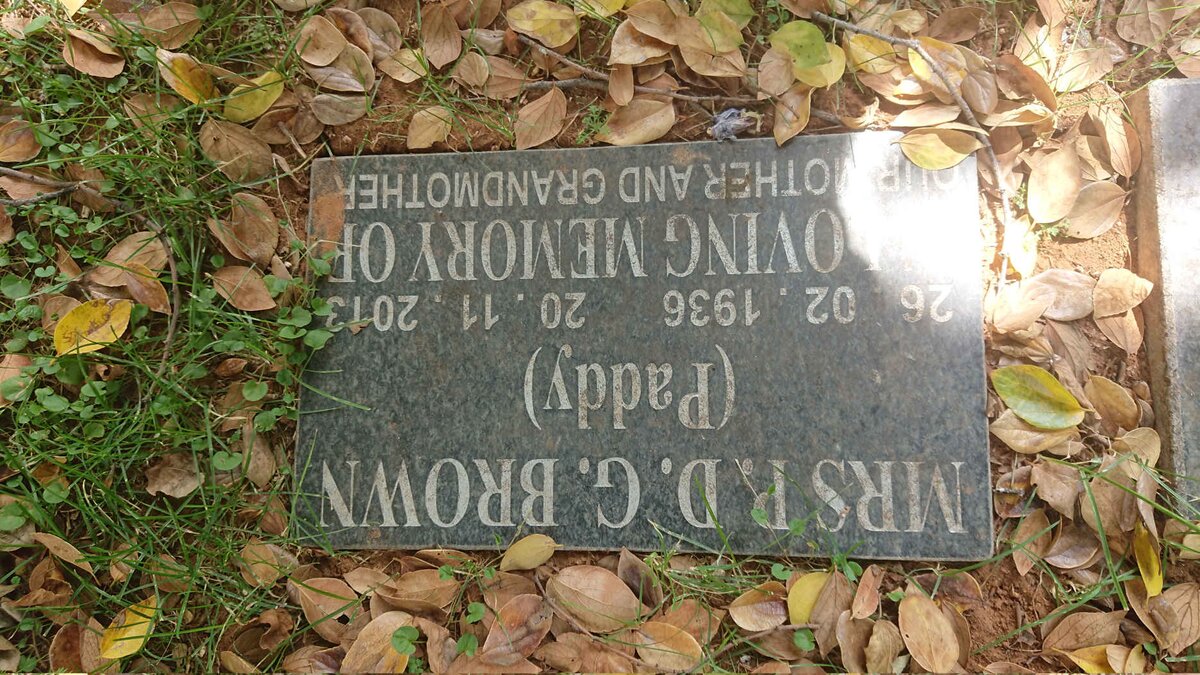 BROWN P.D.G. 1936-2013