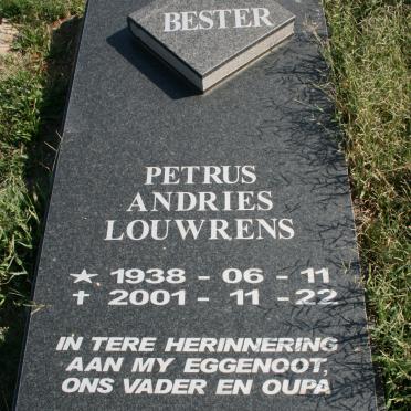 BESTER Petrus Andries Louwrens 1938-2001