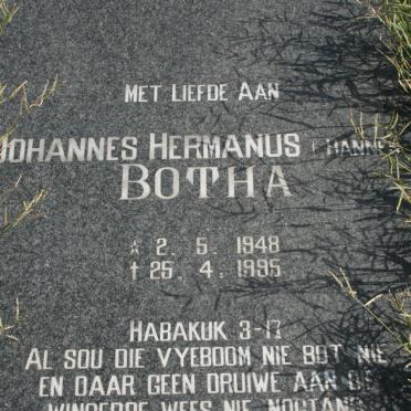 BOTHA Johannes Hermanus 1948-1995
