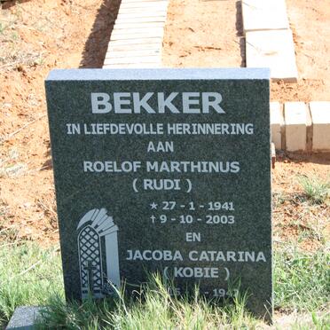 BEKKER Roelof Marthinus 1941-2003 &amp; Jacoba Catarina 1942-