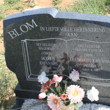 BLOM Jacobus Johannes 1923-2003 &amp; Gerbrecht Johanna Jacoba 1931-