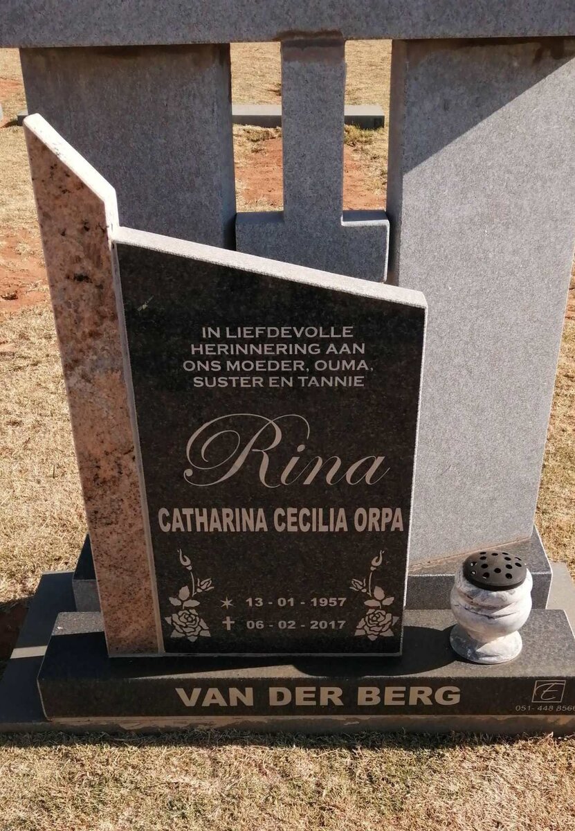 BERG Catharina Cecelia Orpa, van der 1957-2017