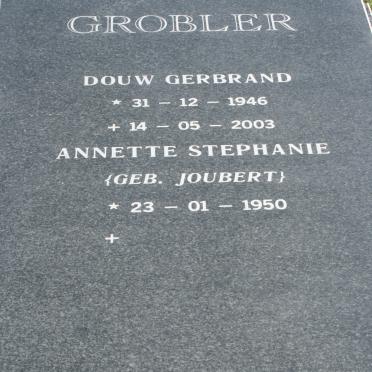 GROBLER Douw Gerbrand 1946-2003 &amp; Annette Stephanie JOUBERT 1950-