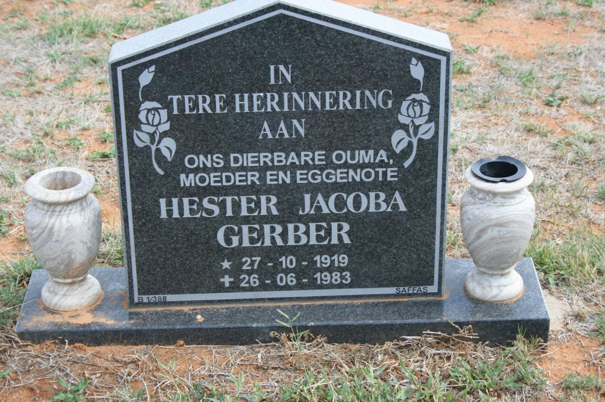 GERBER Hester Jacoba 1919-1983